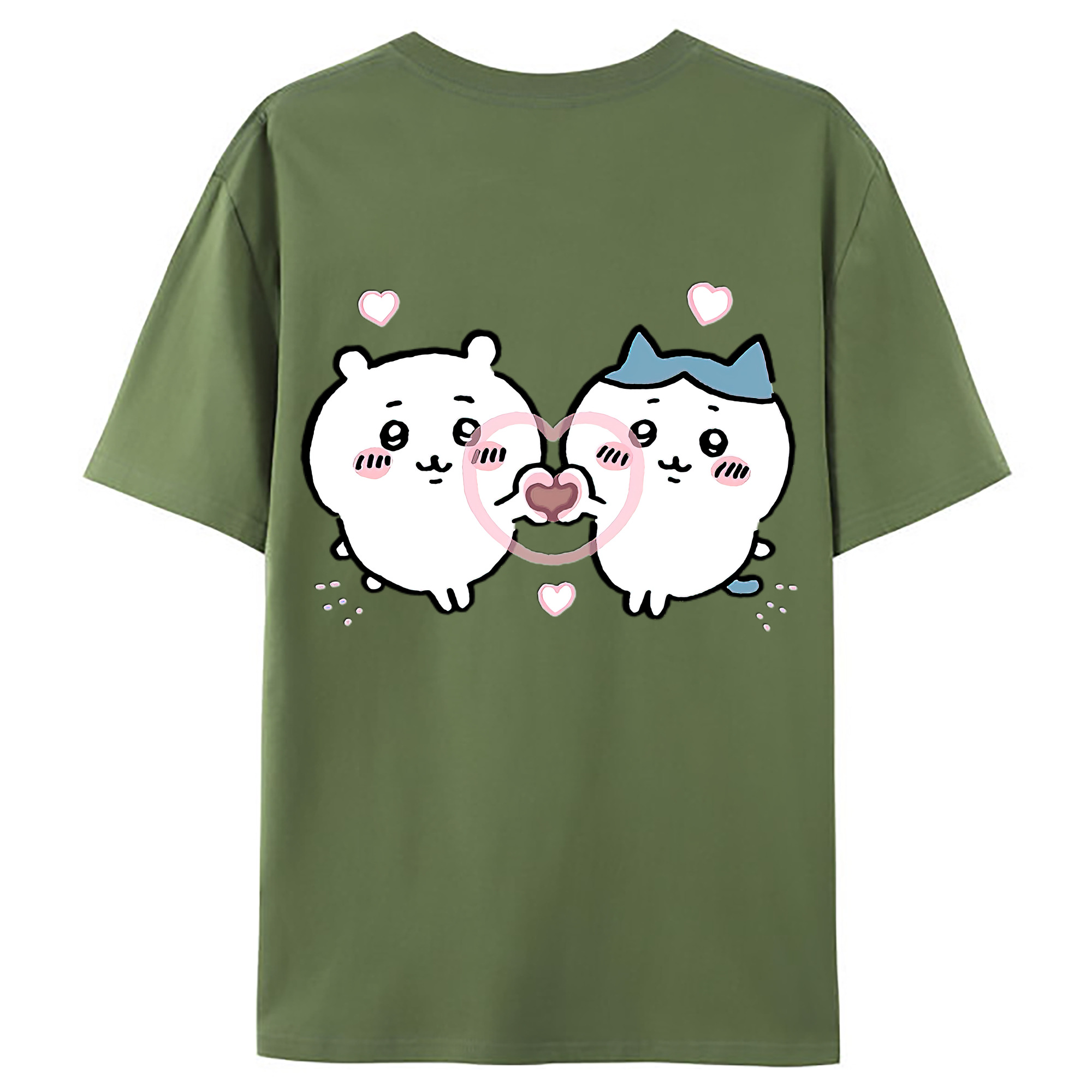 （画像用） ちいかわ ちいかわ Chii-kawa chiikawa 綿100％ メンズ半袖Tシャツ（バックプリント） 通気性